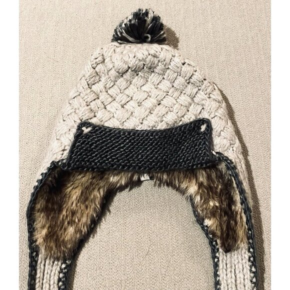 Pistil Hat Womens One Size Beige Olive Green Earflap Fur Lined Winter Outdoor - Picture 2 of 7